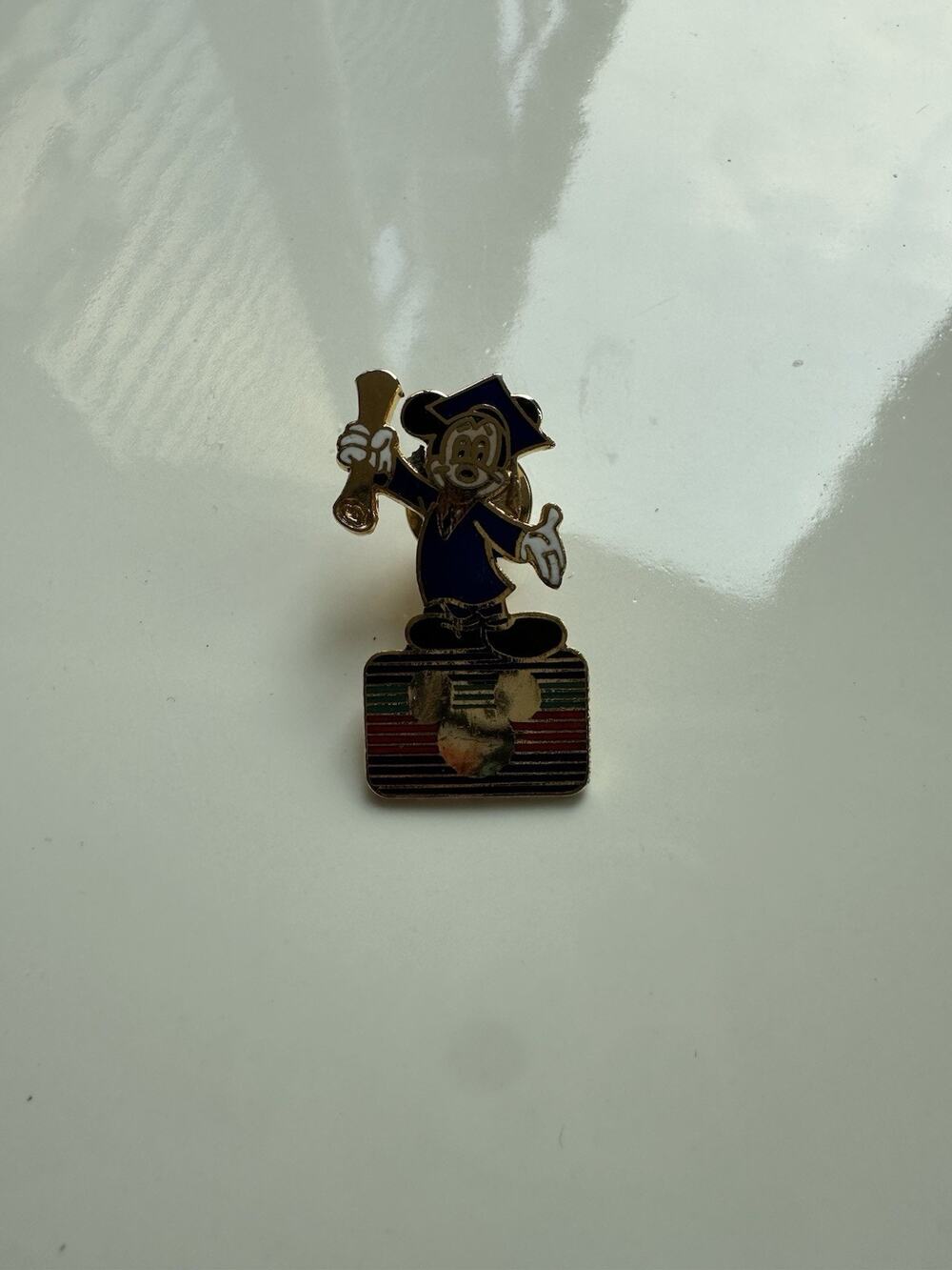 The Disney Channel Rainbow Logo Mickey Mouse Graduation Graduate 1990s Pin